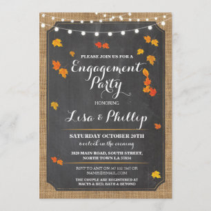 Engagement Party Fall Rustic Lights Shower Invite