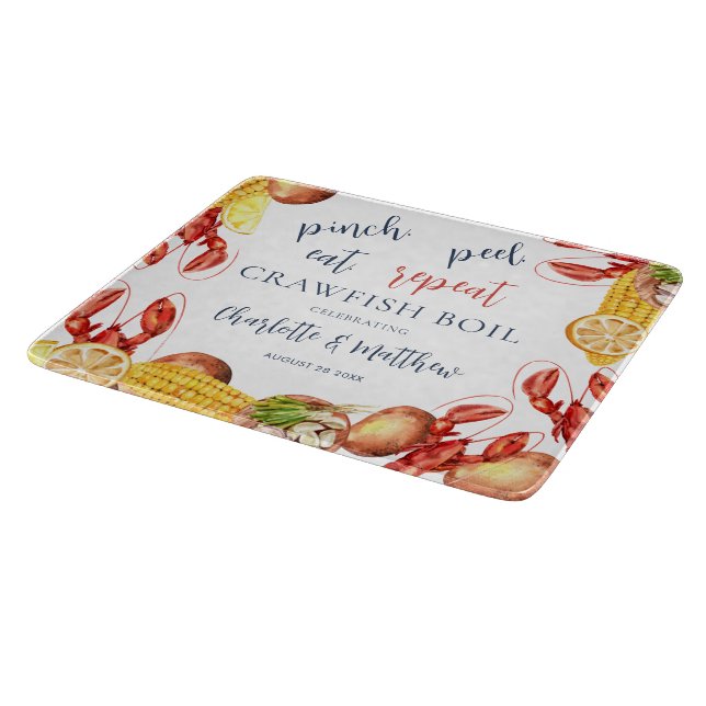 Engagement Party Family Crawfish Boil Cutting Board (Corner)