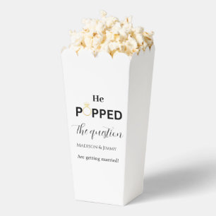 Engagement party favour, he popped the question favour box