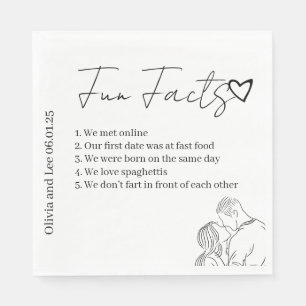 Engagement Party Fun facts Name Wedding Napkin