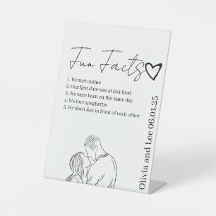 Engagement Party Fun facts Name Wedding  Pedestal Sign