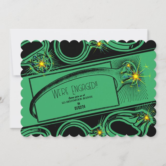 Engagement Party (Green Version) Invitation (Front)