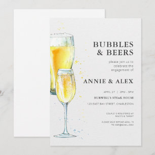 Engagement Party Invitation - Bubbles & Beers