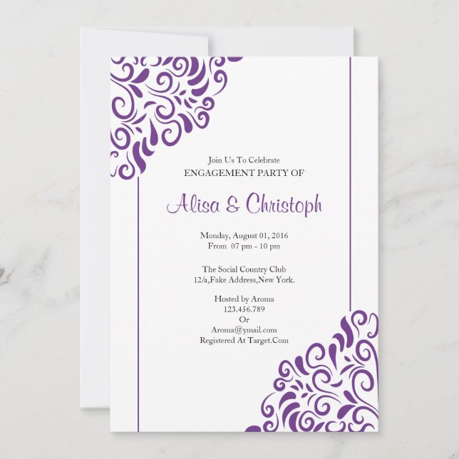 Engagement Party Invitation Card (Front)