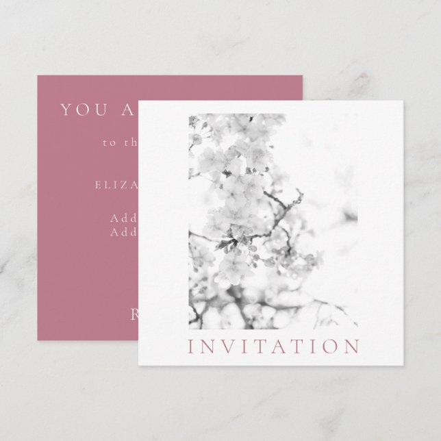 ENGAGEMENT PARTY INVITATION : CHERRY BLOSSOM (Front/Back)