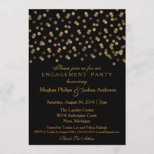 Engagement Party Invitation Gold Glitter Confetti