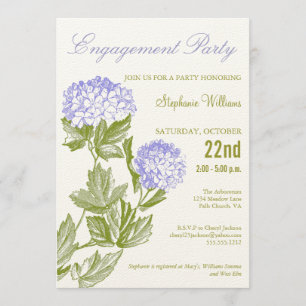 Engagement Party Invitation - hydrangeas
