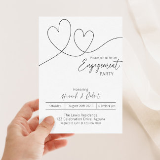 Engagement Party Invitation, Minimalist Engagement Invitation