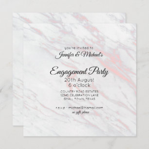 Engagement Party Invitation Pink & Grey Marble