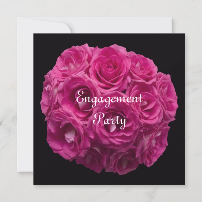 Engagement Party Invitation -- Pink Roses (Front)