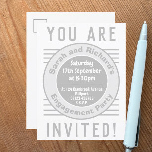 Engagement Party Invitation Postcard