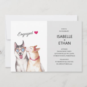 Engagement Party Invitation, Siberian Husky   Invi Invitation