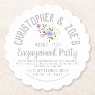 Engagement Party Invitation Ticket Paper Coaster
