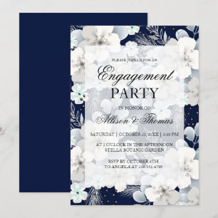Engagement Party invitation white flower sakura