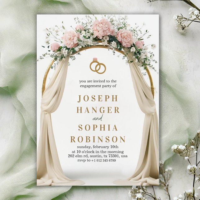 Engagement party invitation with floral arch (Creator Uploaded)