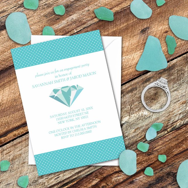 Engagement Party Invitations (Teal) (Creator Uploaded)
