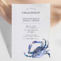 Engagement Party Invitations Watercolor Crab