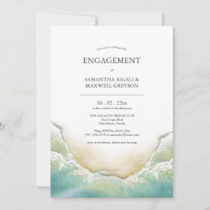Engagement Party Invitations Watercolor Shoreline