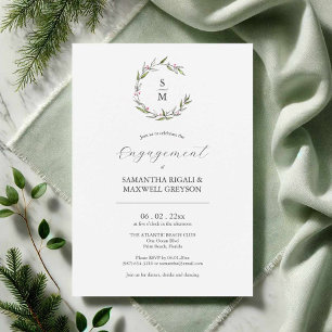 Engagement Party Invitations Winter Botanical