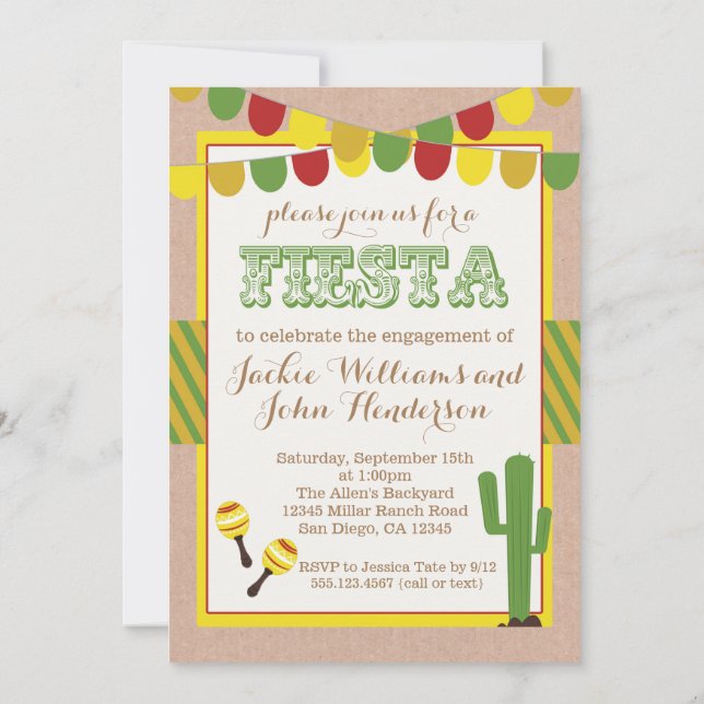 Engagement Party Mexican Fiesta Invitation (Back)