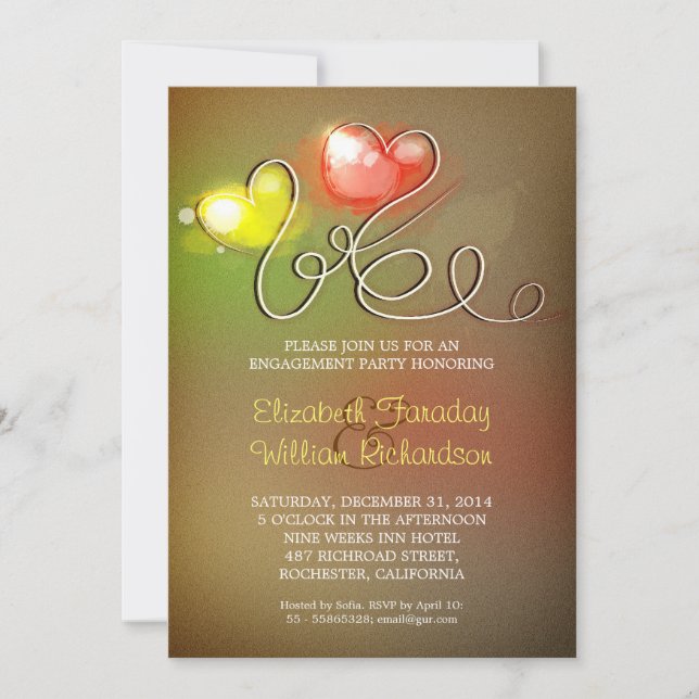 engagement party modern invitation (Front)