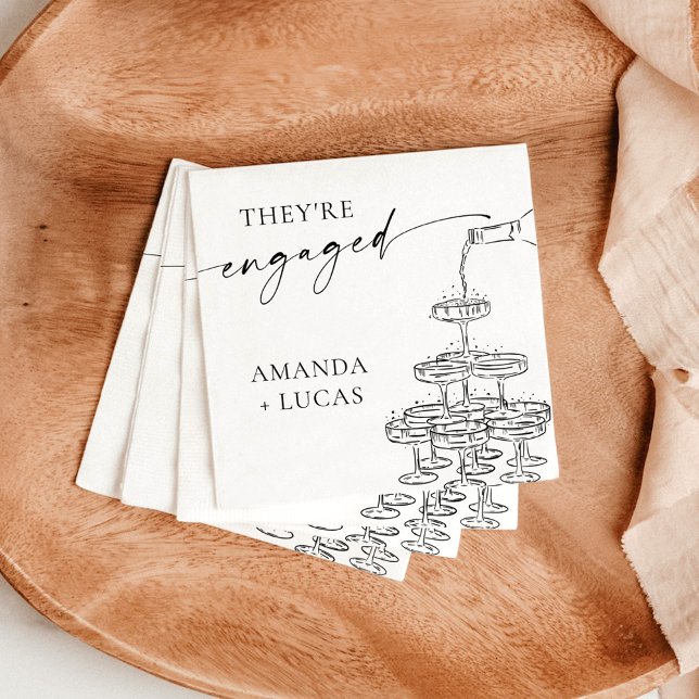 Engagement Party Napkins, Champagne Tower  Napkin (Creator Uploaded)