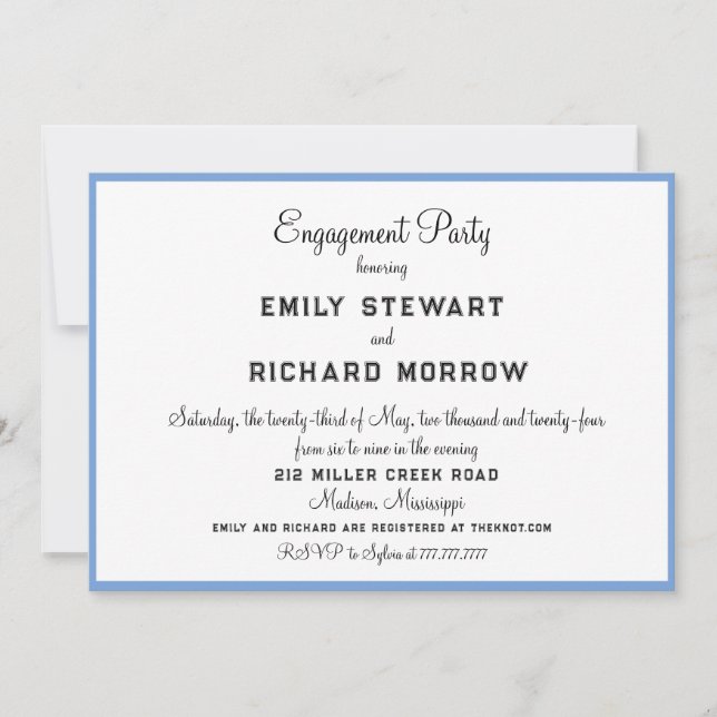 Engagement Party or Shower Elegant Invitation (Front)