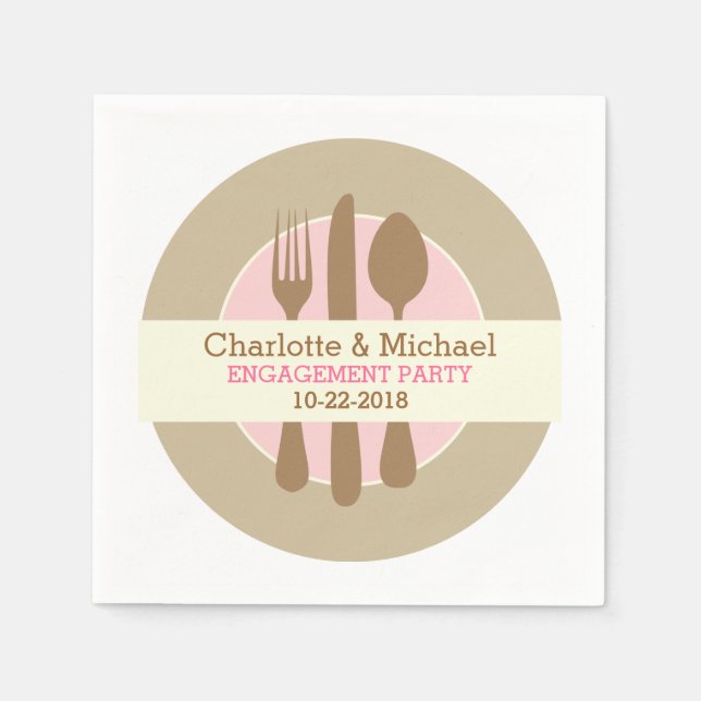 Engagement Party Personalised Napkins (Front)