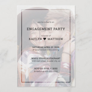 Engagement Party Photo Minimalist BlackTypography Invitation