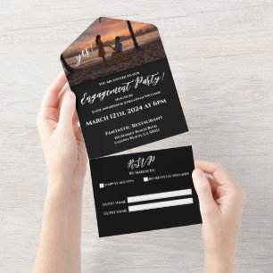Engagement Party-Photo-Sunset Beach Backdrop- All In One Invitation