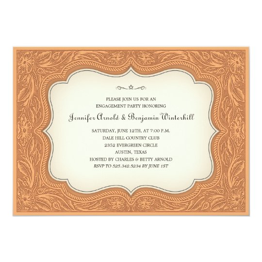 Engagement Party Ranch Light Brown Invitations
