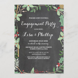 Engagement Party Rustic Shower Winter Chalk Invite