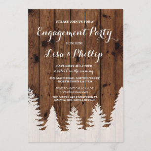 Engagement Party Rustic Shower Winter Trees Invite