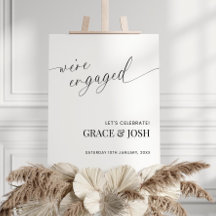 Engagement Party Sign Template Minimalist, Elegant