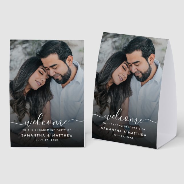 Engagement Party Sign with Photo (Front/Back)
