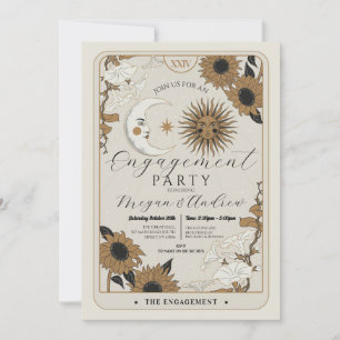 Engagement Party Sun Moon Align Tarot Couples  Invitation