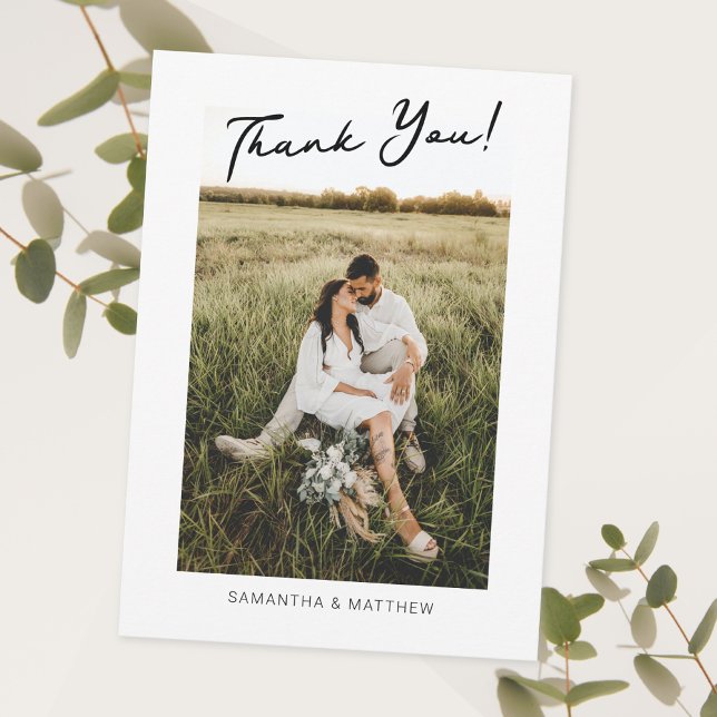 Engagement Party Thank You Card with Photo (Wedding Thank You Card with Photo)