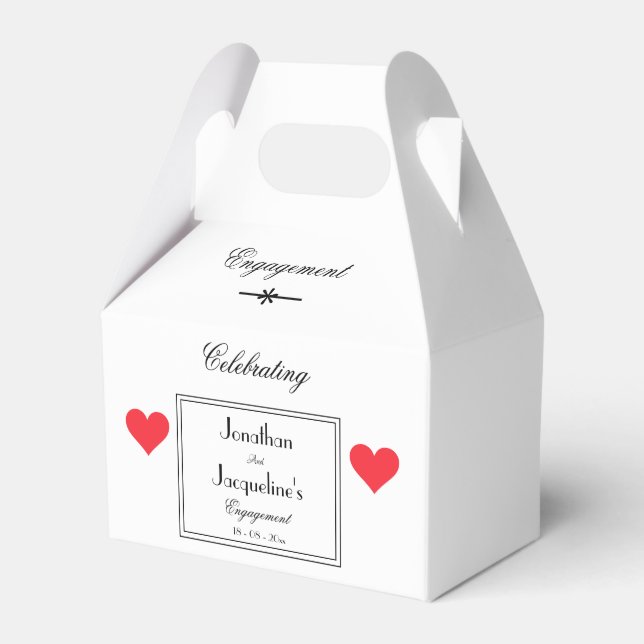 Engagement Party Thank You Gift Elegant   Favour Box (Front Side)