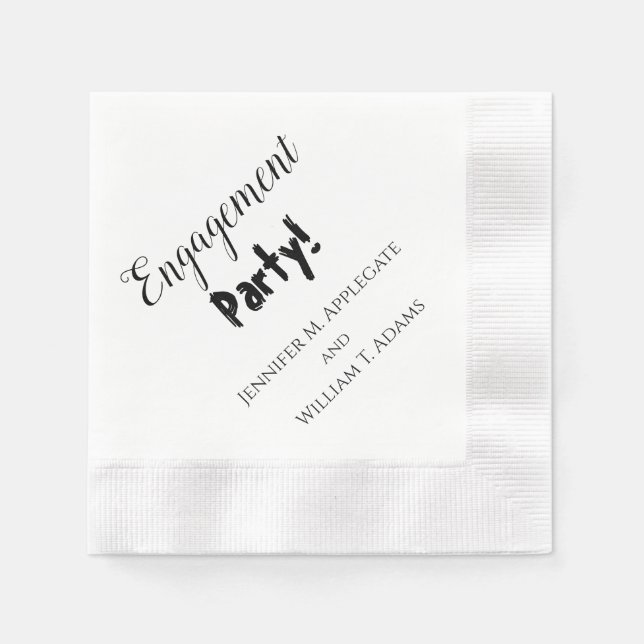 Engagement Party Wedding Napkins Personalised (Front)