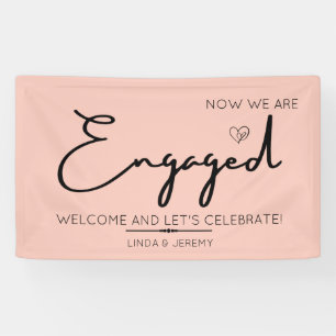 Engagement party welcome banner rose