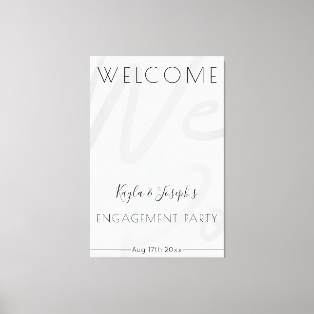 Engagement party welcome  canvas print (Front)