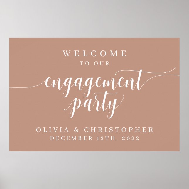 Engagement Party Welcome Poster Champagne (Front)