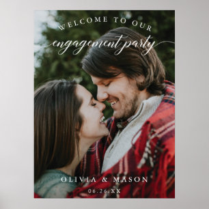 Engagement Party Welcome Sign Poster with Photo