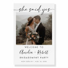 Engagement Party Welcome Sign Template She Said Ye