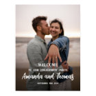 Engagement party welcome sign with photo