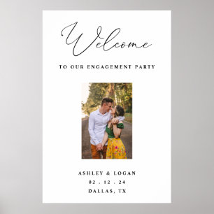 Engagement Party Welcome Sign With Photo