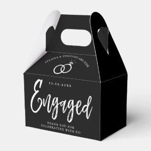 Engagement Party White Script Lettering Favour Box