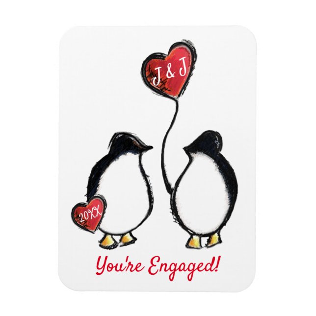 engagement penguin gift magnet (Vertical)