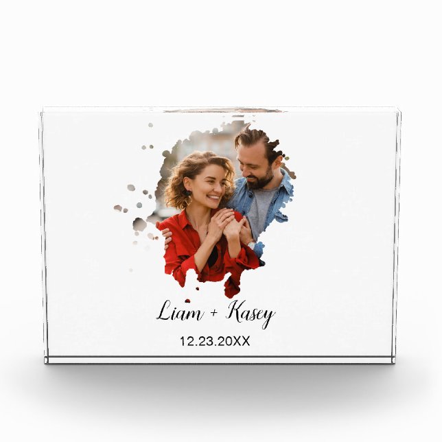 Engagement Personalised  Anniversary Frame Wedding Photo Block (Front)