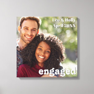 Engagement Photo Engaged Couple Personalised Canvas Print
